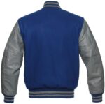 Royal Blue Grey Baseball Varsity Jacket