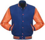 Royal Blue Orange Baseball Varsity Jacket