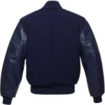 Solid Navy Blue Baseball Varsity Jacket