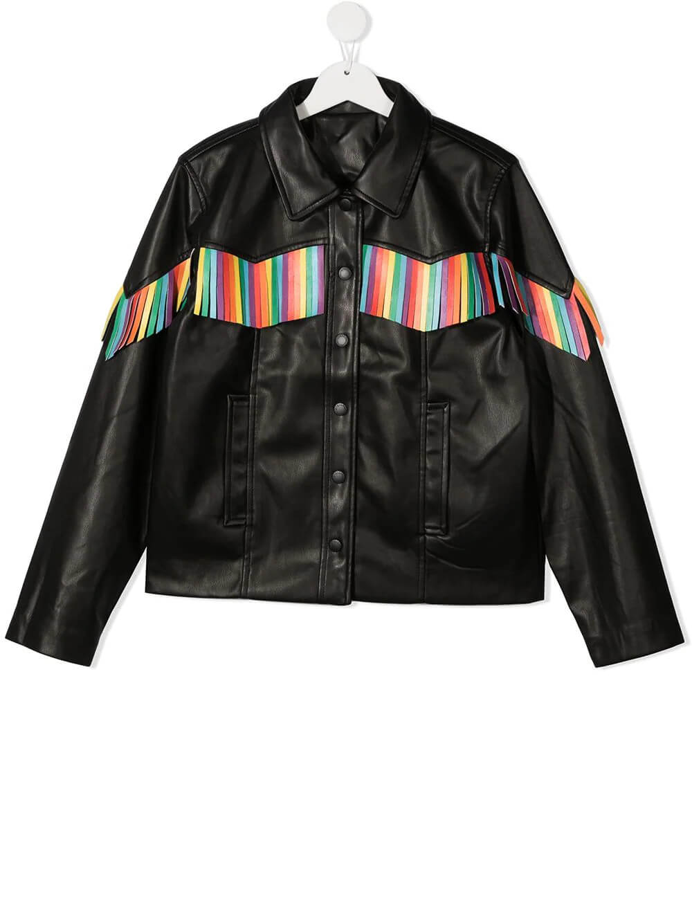 Stella McCartney Kids Rainbow Fringe Leather Jacket (2) Stella McCartney Kids Rainbow Fringe Leather Jacket