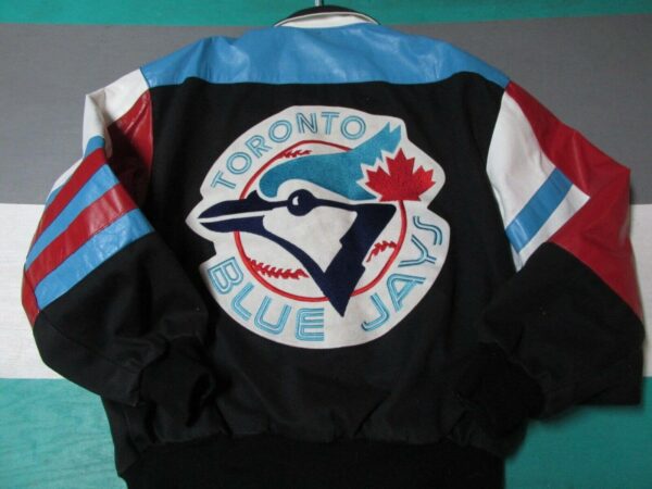 Toronto Blue Jays Cotton Body Leather Sleeves Jacket