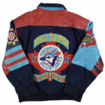 Vintage 1993 Toronto Blue Jays Jeff Hamilton Back 2 Back Cotton Leather Jacket