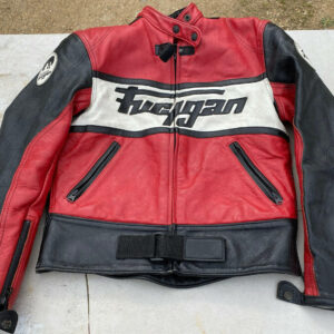 Vintage Furygan Red Leather Motorcycle Jacket