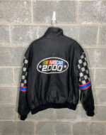 Vintage NASCAR 2000 Black Jeff Hamilton Leather Jacket