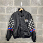 Vintage NASCAR 2000 Black Jeff Hamilton Leather Jacket