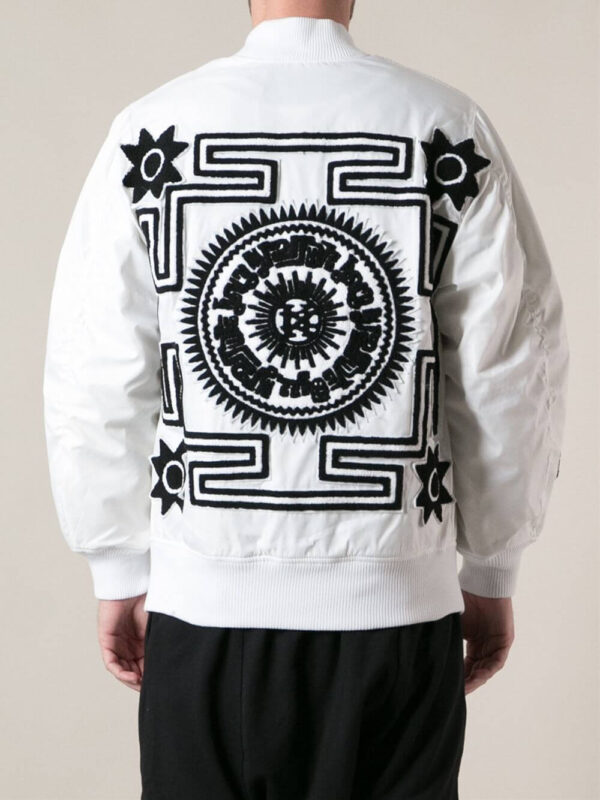 White KTZ Patchwork Bomber Jacket