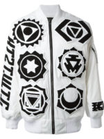 White KTZ Patchwork Bomber Jacket