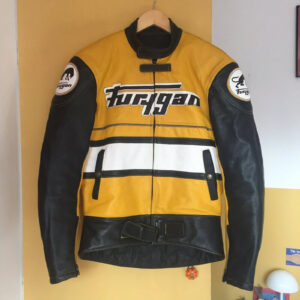 Yellow And Black Furygan Leather Jacket
