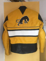 Yellow And Black Furygan Leather Jacket