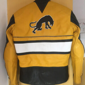 Yellow And Black Furygan Leather Jacket