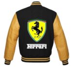 Yellow Ferrari Baseball Varsity Jacket