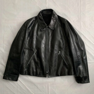 Yohji Yamamoto Cropped Black Leather Jacket