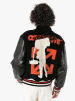 Black Logo Appliqued Varsity Jacket