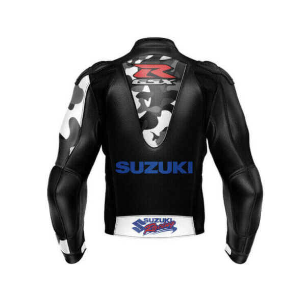 Black Suzuki GSXR Motorcycle Racing Leather Jacket