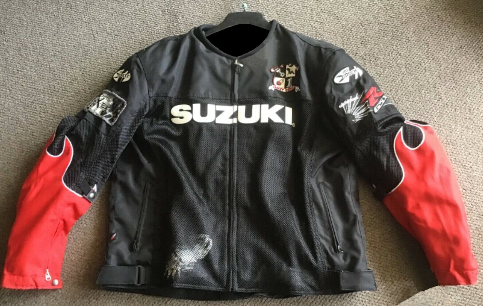 Black Suzuki Motorcycle Joe Rocket Racing Textile Jacket - Maker