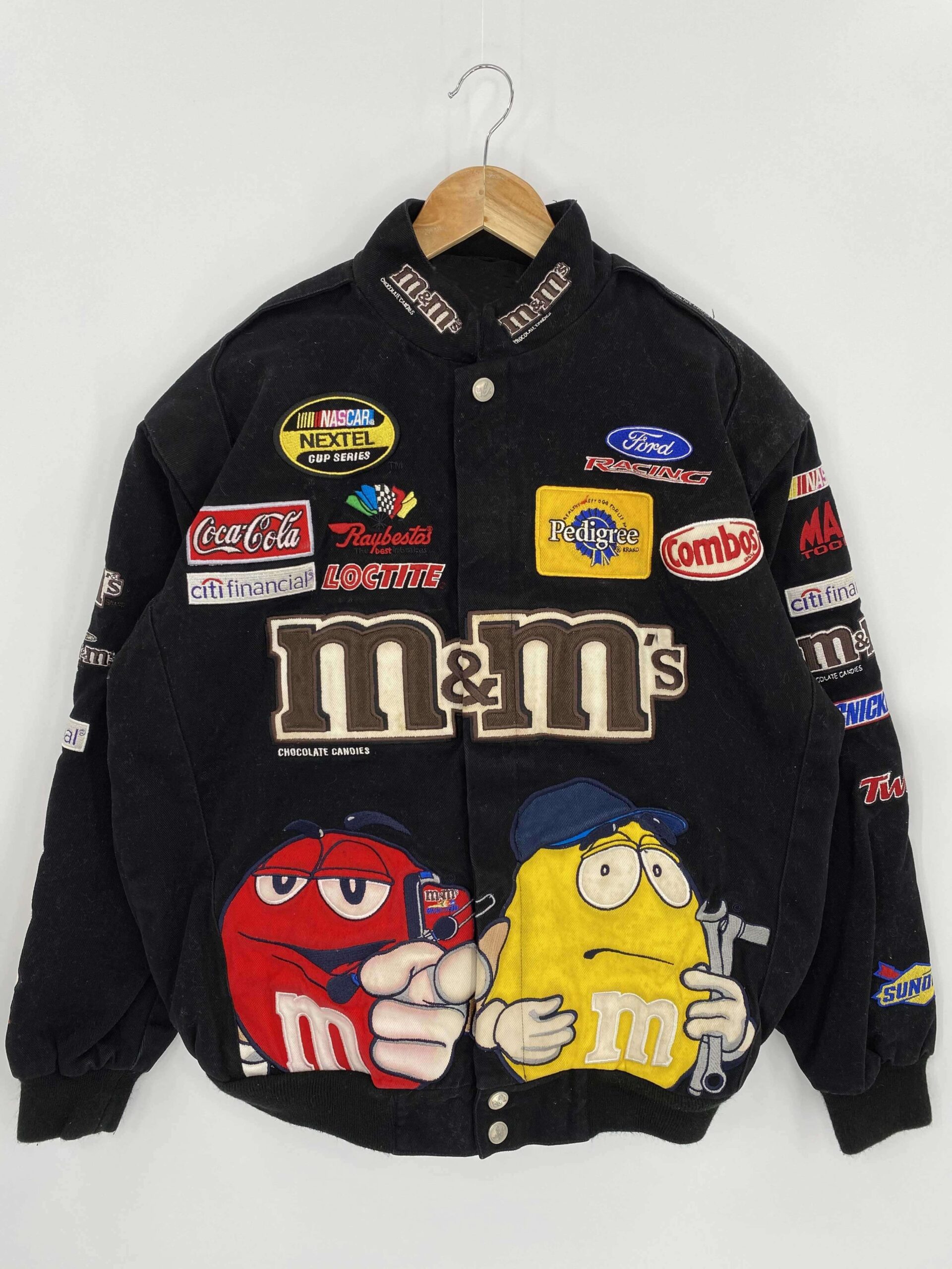 Black Vintage NASCAR M&M’s Racing Jacket - Maker of Jacket