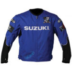 Blue Suzuki Motorcycle Detachable Sleeves Textile Jacket