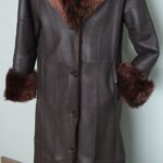 Brown Danier Shearling Fur Long Coat
