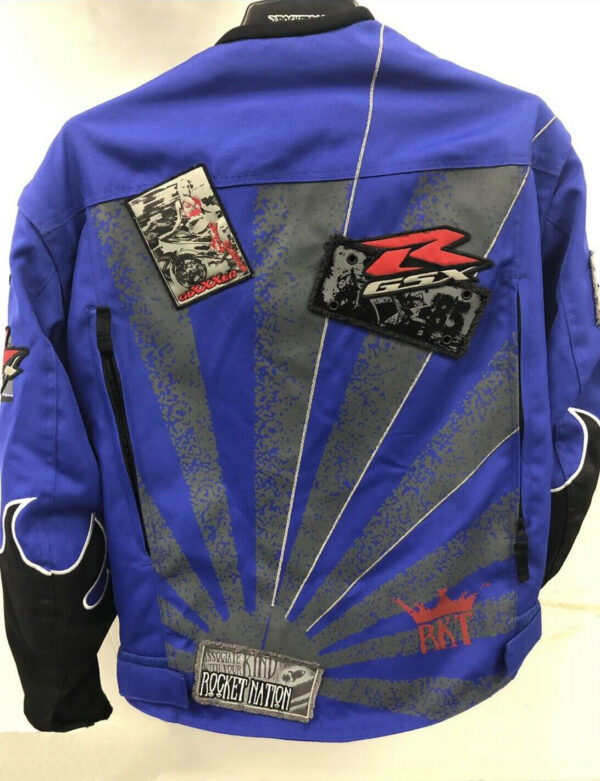 Detachable Sleeves Suzuki Motorcycle Blue Textile Jacket
