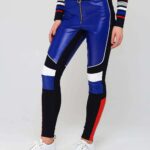 Gigi Hadid Color Block Speed Leather Pant