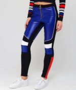 Gigi Hadid Color Block Speed Leather Pant