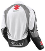 Icon Suzuki Motorcycle Gray And Black Textile Jacket