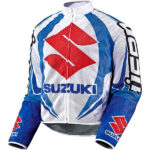Icon Suzuki Motorcycle Racing Blue Textile Jacket