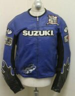 Joe Rocket Suzuki Motorcycle Blue Leather Jacket