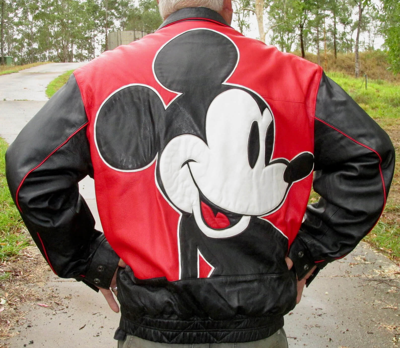 Mickey mouse leather jacket discount