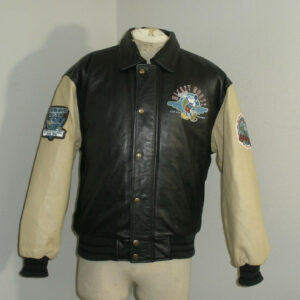 Mickey Mouse Walt Disney Embroidered Leather Jacket