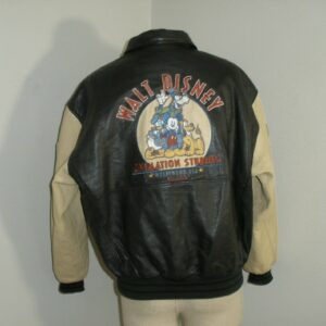 Mickey Mouse Walt Disney Embroidered Leather Jacket