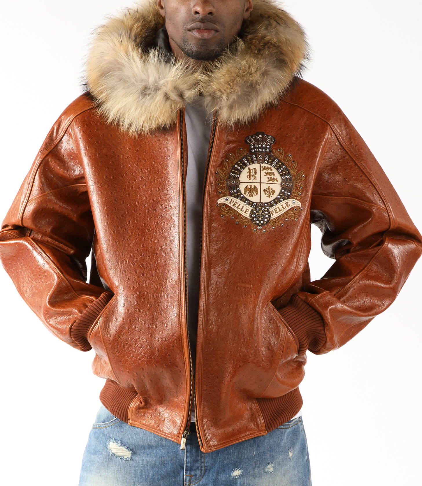 Pelle Pelle Hooded Fur Leather Jacket