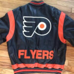 Philadelphia Flyers NHL Carl Banks Zip Up Leather Jacket