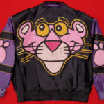 Pink Panther Cartoon Anime Hip Hop Leather Jacket