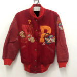 Red Vintage Pink House Varsity Letterman Jacket