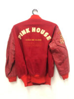 Red Vintage Pink House Varsity Letterman Jacket