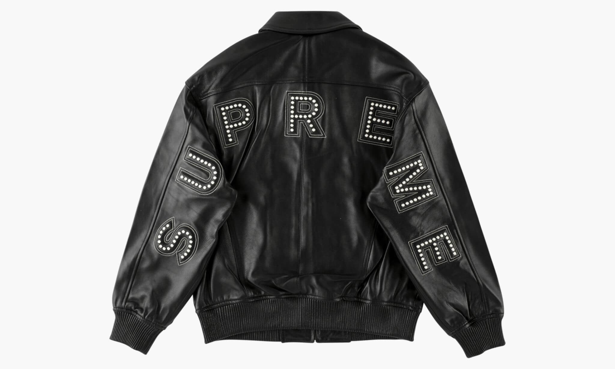 Maker of Jacket Black Leather Jackets Supreme Arc Logo Studded