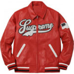 Supreme Uptown Red Studded Leather Jacket