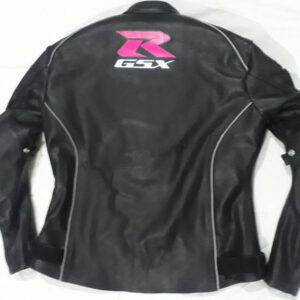 Suzuki GSXR Motorcycle Black Leather Jacket