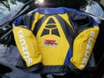 Suzuki GSXR Motorcycle Blue And Yellow Leather Jacket