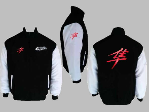 Suzuki Motorcycle Black And White Racing Textile Jacket 1 Suzuki Motorcycle Black And White Racing Textile Jacket