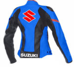 Suzuki Motorcycle Blue And Black Leather Jacket