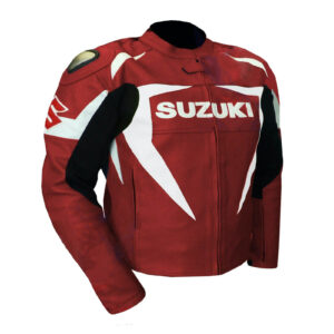 Suzuki Motorcycle Red Racing Leather Jacket