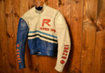 Suzuki Motorcycle White And Blue Racing Leather Jacket