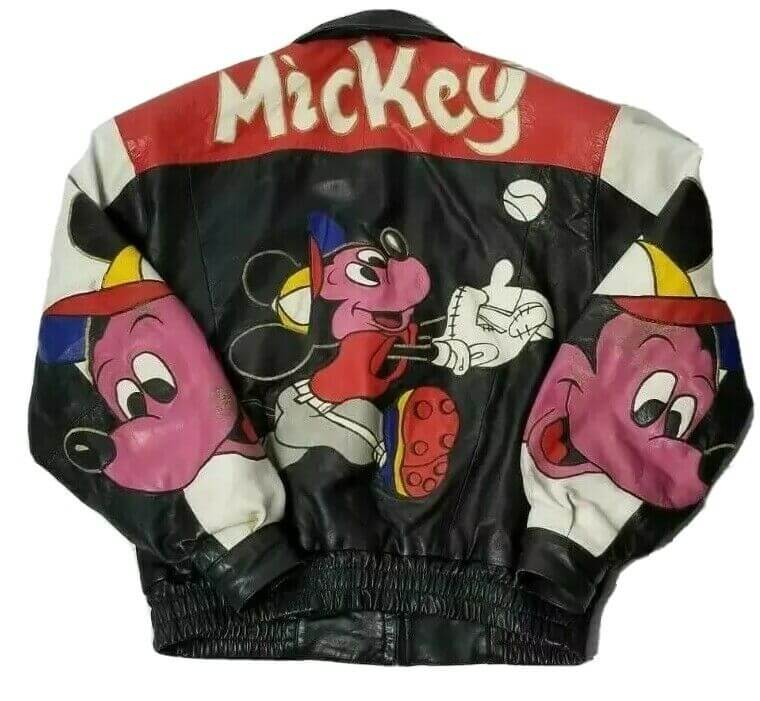 Vintage Disney Mickey Mouse Leather Jacket (7) Vintage Disney Mickey Mouse Leather Jacket