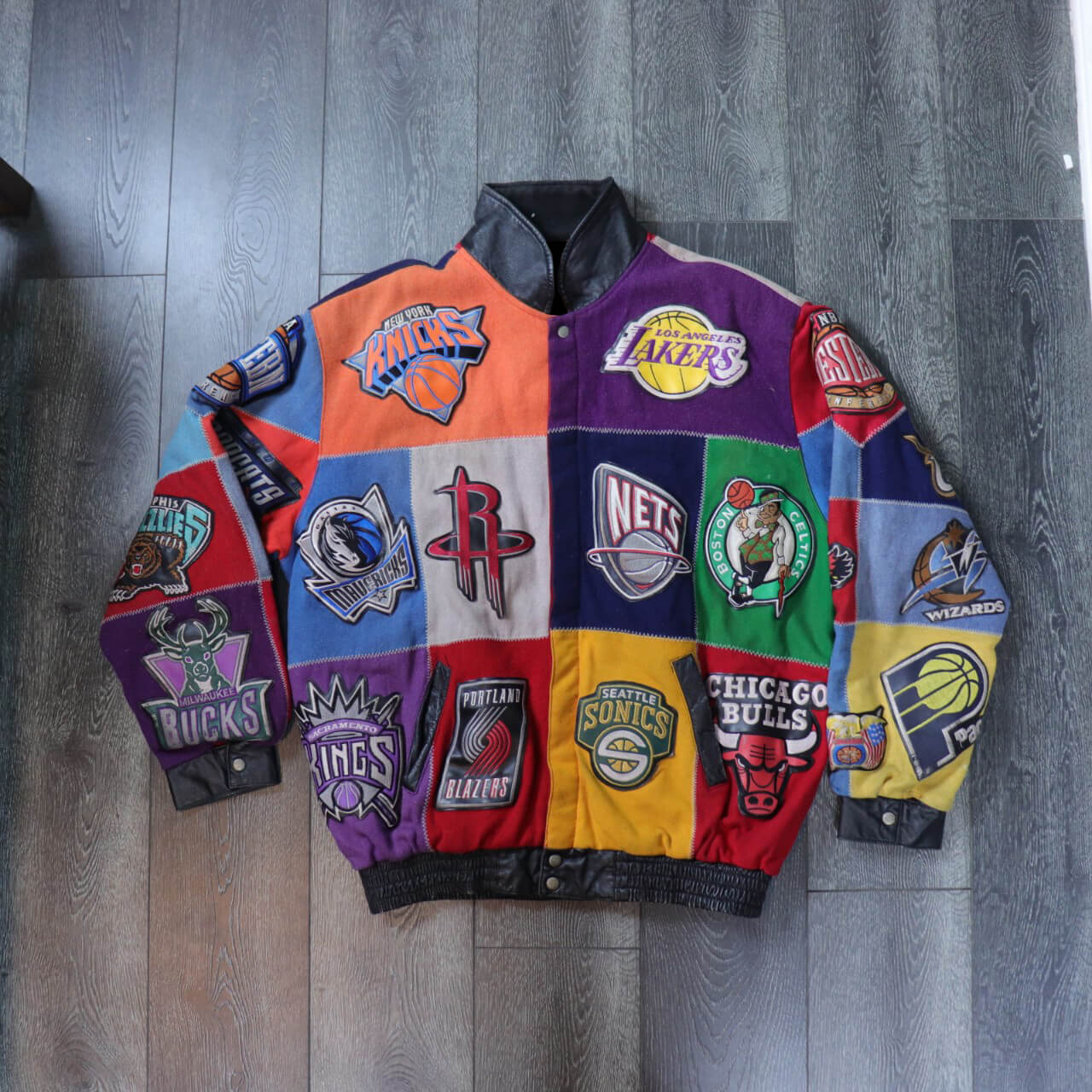 Vintage Jeff Hamilton NBA Wool Leather Jacket - Maker of Jacket