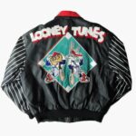 Vintage Looney Tunes Pinstripe Leather Jacket