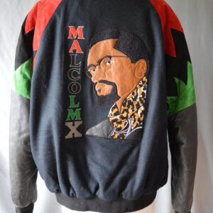 Vintage Malcolm X Wool Leather Jacket