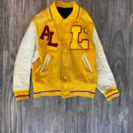 Vintage Yellow AL Letterman Varsity Jacket