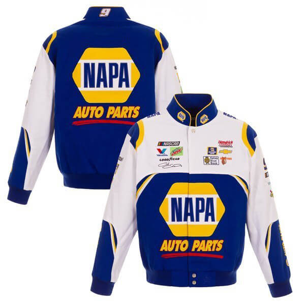 White NASCAR Chase Elliott NAPA 2019 Jacket (1) White NASCAR Chase Elliott NAPA 2019 Jacket